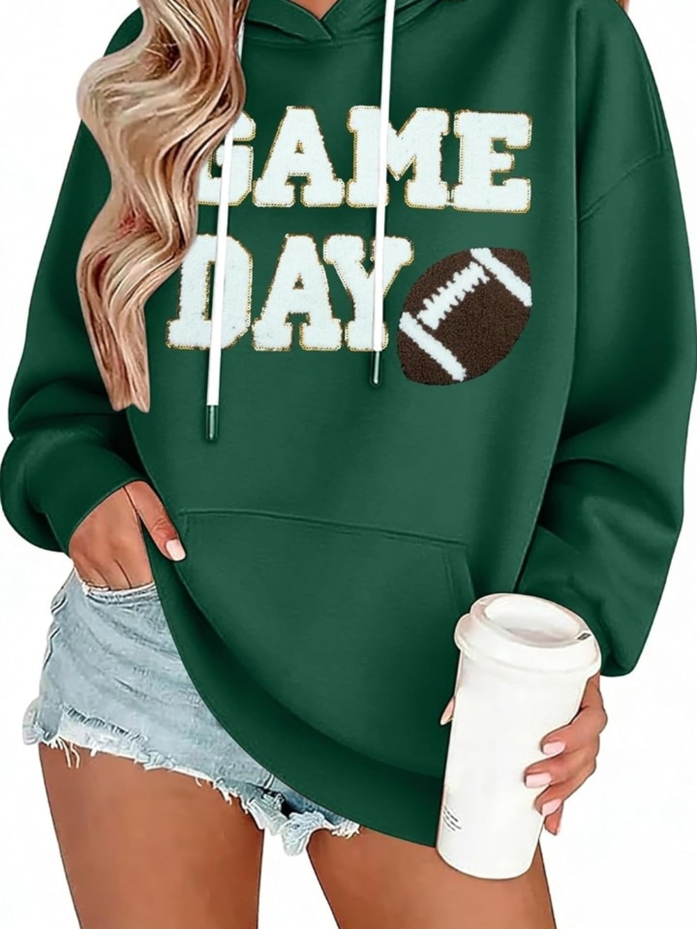 FASHGL Game Day Football Sweatshirt Size Large NWOT P2P 23 In